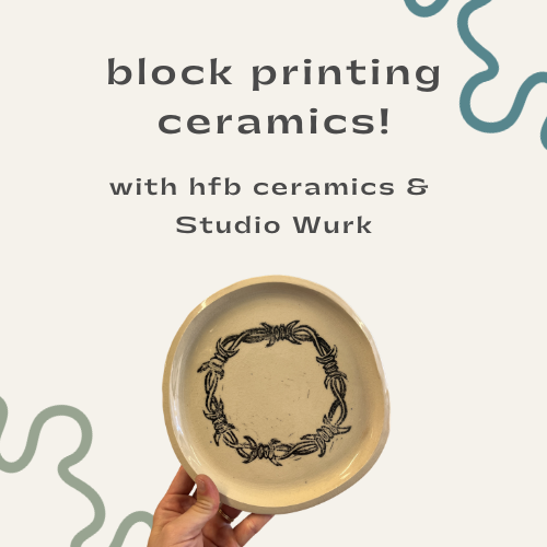 block printing ceramics class!